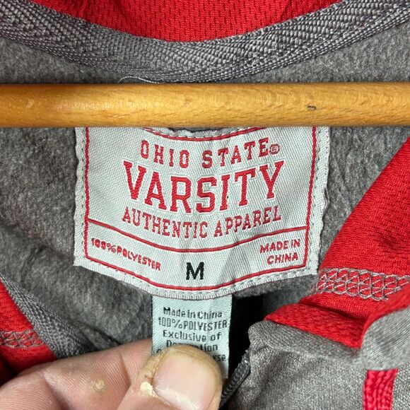 Ohio State Varsity Property of Apparel Full Zip Hooded Men Medium Gray Polyester - Picture 3 of 7